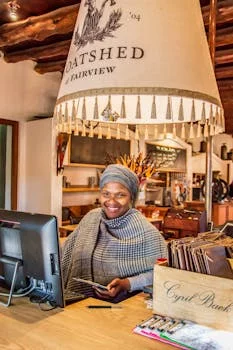 friendly restaurant manager greeting customers